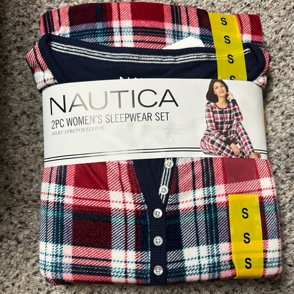Nautica Red and Blue Plaid Pajama Set